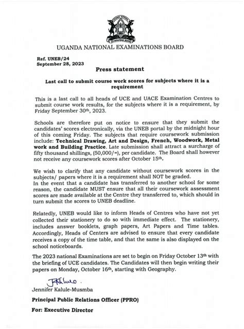 STATEMENT OF RELEASE OF THE 2022 PRIMARY LEAVING .